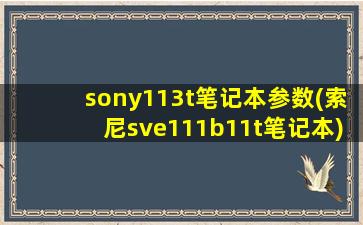 sony113t笔记本参数(索尼sve111b11t笔记本)