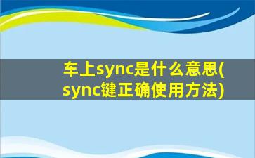 车上sync是什么意思(sync键正确使用方法)